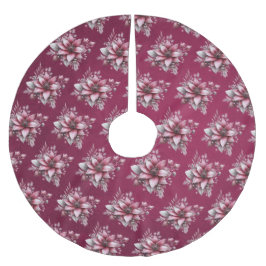 Rosa Roter Baumrock Polyester Weihnachtsbaumdecke