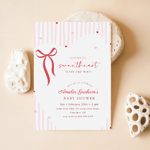 Rosa roter Bogen Kleines Schatz Baby Shower Einladung