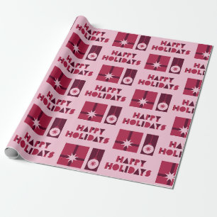 Rosa Roter dunkler roter geometrischer Stil in Wei Geschenkpapier