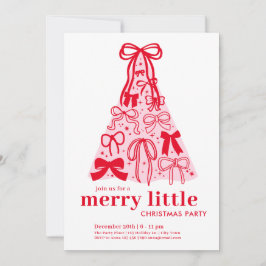 Rosa roter fröhlicher kleiner Weihnachtsfeiertags- Einladung