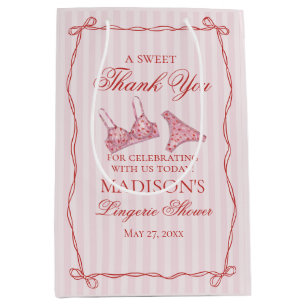 Rosa & roter Herz Wäsche Dusche Junggesellinnenabs Mittlere Geschenktüte