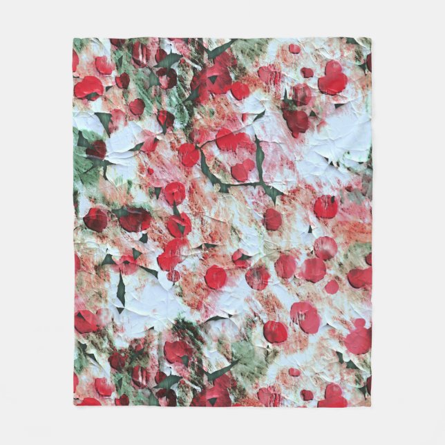 Rosa roter Schmutzpolka Dot Grunge Decke (Vorderseite)