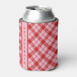 Rosa + Roter Tartan  Dosenkühler