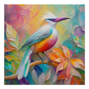 Rosa Roter Vogel Poster