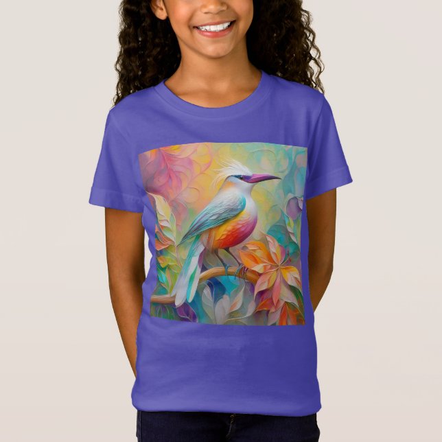 Rosa Roter Vogel T-Shirt (Vorderseite)