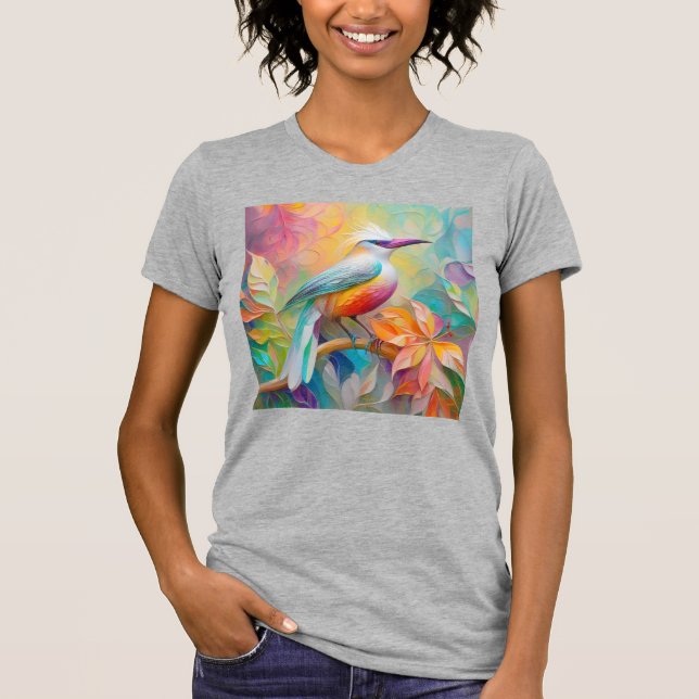 Rosa Roter Vogel T-Shirt (Vorderseite)