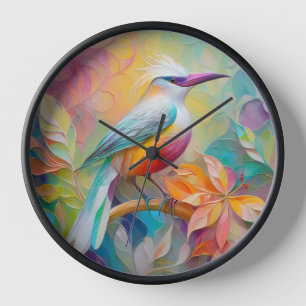 Rosa Roter Vogel Uhr