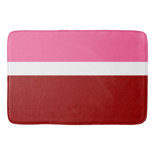 rosa, rotes Blockdesign Badematte (Vorderseite)