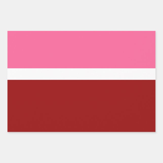 rosa, rotes Blockdesign Geschenkpapier Set (Vorderseite)