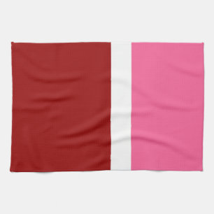 rosa, rotes Blockdesign Geschirrtuch