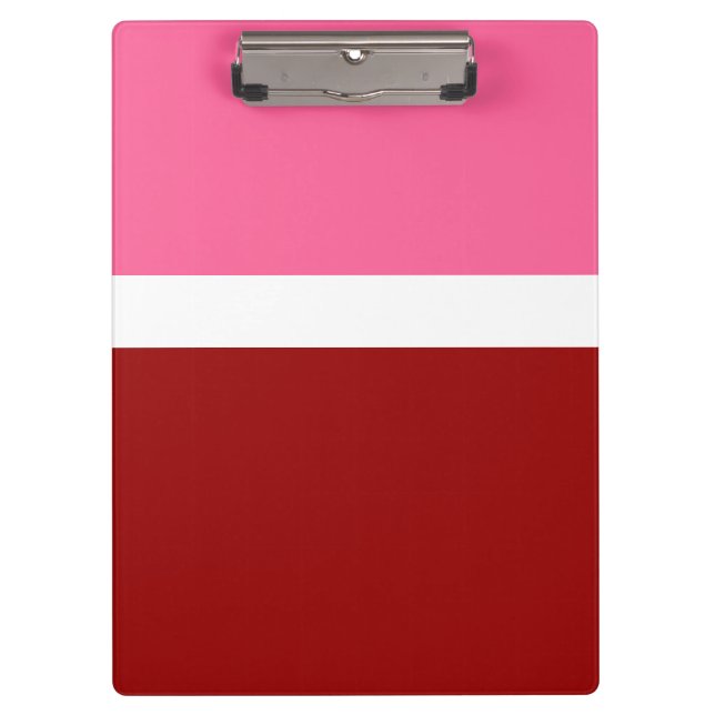 rosa, rotes Blockdesign Klemmbrett (Vorderseite)