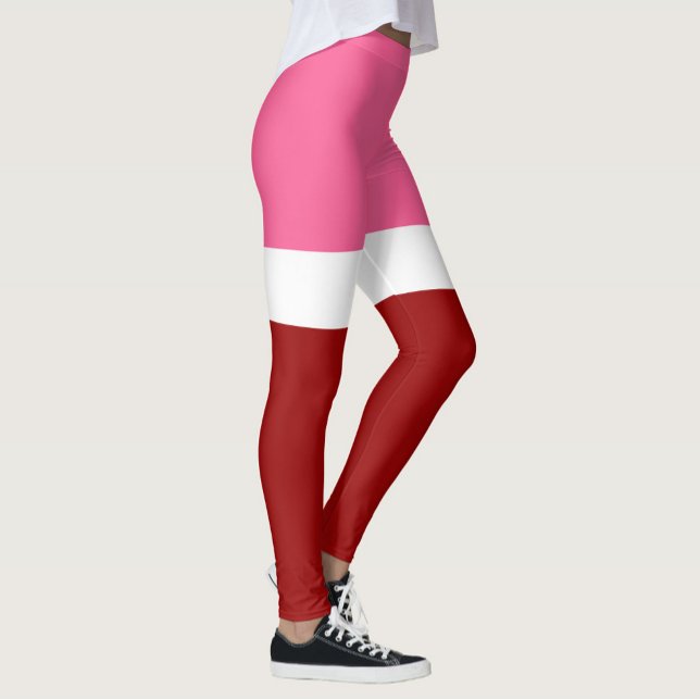 rosa, rotes Blockdesign Leggings (Von Creator hochgeladen)
