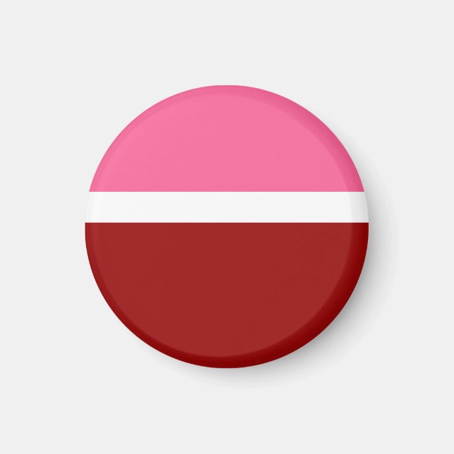 rosa, rotes Blockdesign Magnet (Vorne)