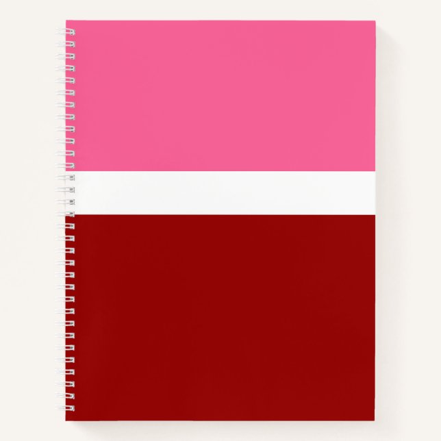 rosa, rotes Blockdesign Notizbuch (Vorderseite)