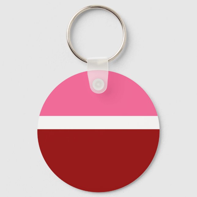rosa, rotes Blockdesign Schlüsselanhänger (Vorderseite)