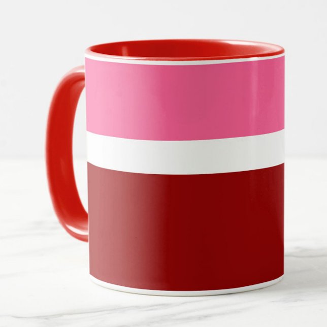 rosa, rotes Blockdesign Tasse (Von Creator hochgeladen)