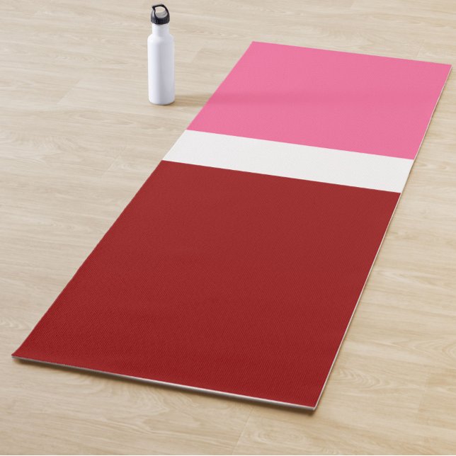 rosa, rotes Blockdesign Yogamatte (Von Creator hochgeladen)