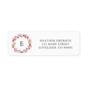 Rosa rotes florales Monogramm Hochzeit Rücksendead