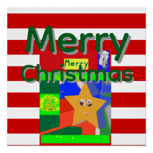 Rosa rotes Frohe Weihnachten Poster