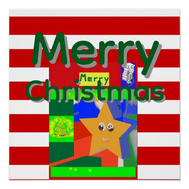 Rosa rotes Frohe Weihnachten  Poster (Vorderseite)