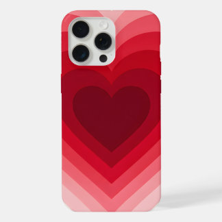 Rosa rotes geschichtetes Herz geometrisches Design iPhone 15 Pro Max Hülle