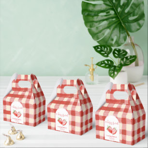 Rosa rotes Karo Berry Sweet Strawberry Geschenkschachtel
