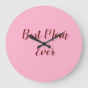 Rosa rotes Muttertagsgeschenk für die beste Mama, Große Wanduhr