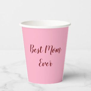 Rosa rotes Muttertagsgeschenk für die beste Mama,  Pappbecher