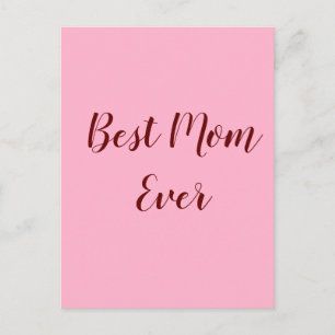 Rosa rotes Muttertagsgeschenk für die beste Mama, Postkarte