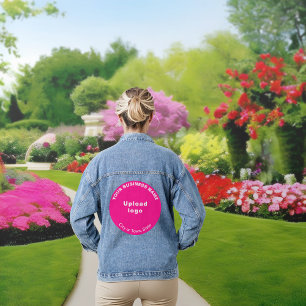 Rosa Round-Business-Marke auf Denim-Jacket für Fra Jeansjacke