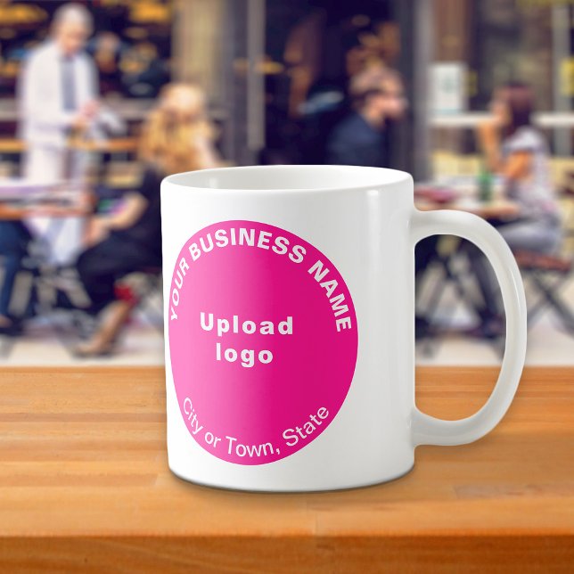 Rosa Round-Business-Marke auf Tasse (Pink round business brand on mug)