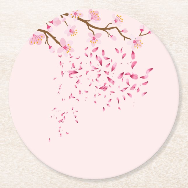 Rosa Round-Untersetzer-Set Runder Pappuntersetzer (Vorderseite)