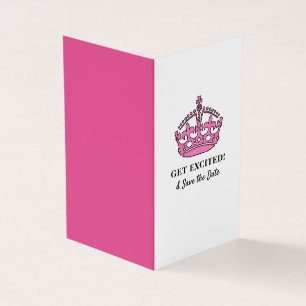 Rosa Royal Crown, Erlebnis & Save the Date Card Visitenkarten