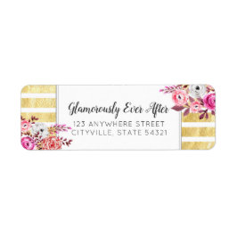 Rosa Rücksendeadresse Floral & Gold Glam