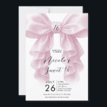 Rosa Ruffle Cascade Bow Elegant Sweet 16 Party Einladung<br><div class="desc">Passen Sie dies für jedes Ereignis an.</div>