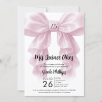 Rosa Ruffle Cascade Bow Elegantes Quinceñera Party