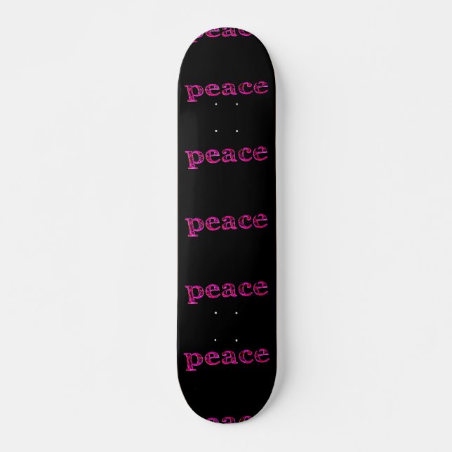 Rosa Ruhe in schwarz Skateboard (Vorne)