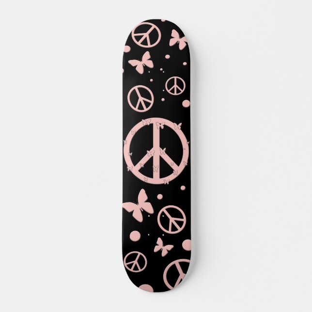 Rosa Ruhe und Schmetterlinge Skateboard (Vorne)
