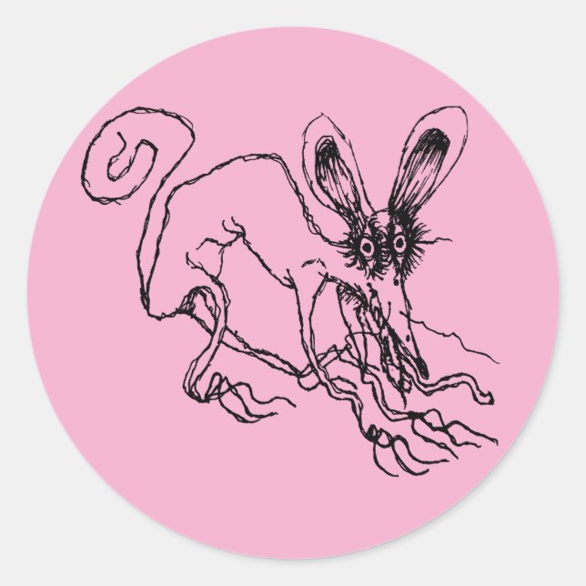 rosa runder aufkleber (Vorderseite)