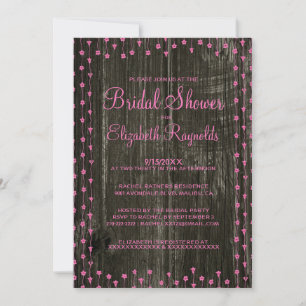 Rosa Rustic Country Bridal Dusche Einladung