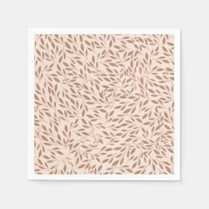 Rosa Rustikale Blätter Botanisches Glam Brautparty Serviette