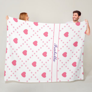 Rosa Rustikale Herzenssammlung Valentinstag Fleecedecke
