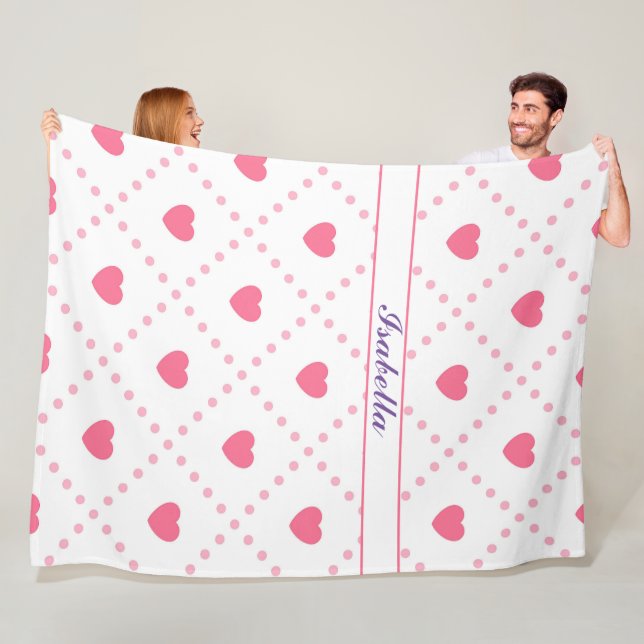 Rosa Rustikale Herzenssammlung Valentinstag Fleecedecke (Beispiel)