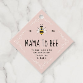 Rosa Rustikale Mama zu Bee Baby Dusche Geschenkanhänger