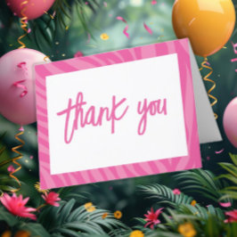 Rosa Safari-Dschungel ruft alle Party an Dankeskarte