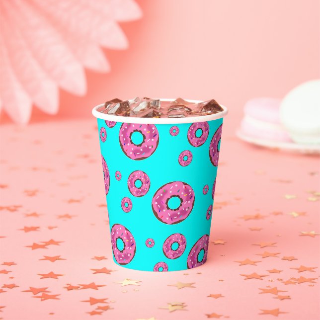 Rosa Sahne Donuts Pappbecher (Insitu)