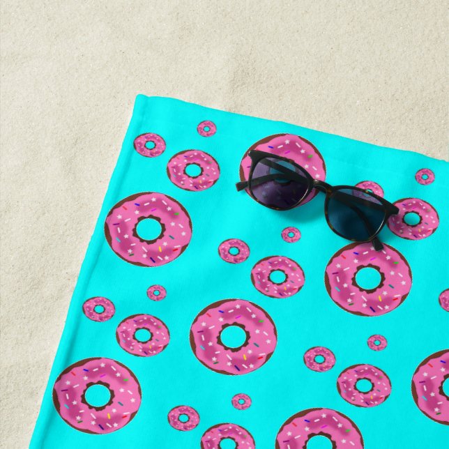 Rosa Sahne Donuts Strandtuch (Beispiel)