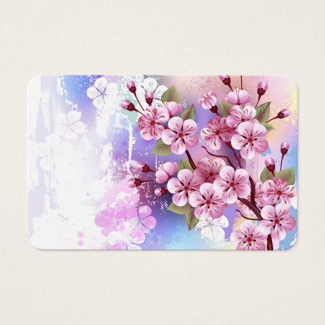 Rosa Sakura auf dem Hintergrund der Malerei (Vorderseite)