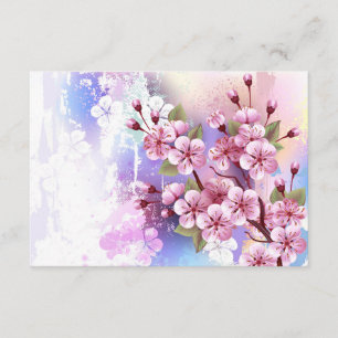 Rosa Sakura auf dem Hintergrund der Malerei Begleitkarte