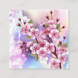 Rosa Sakura auf dem Hintergrund der Malerei Begleitkarte